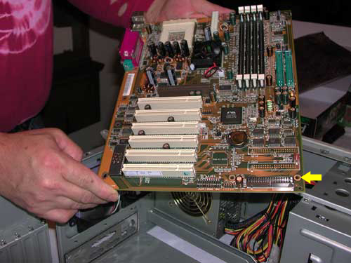 mounting holes in the motherboard