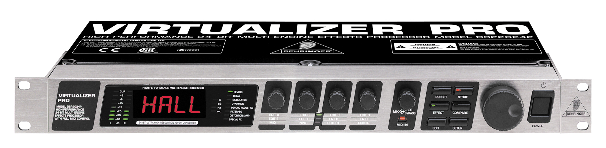 Behringer DSP 2024P Virtualizer Pro, Pro 2496 Reverb Effects